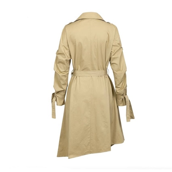 Women Light long coat Double breasted khaki - Picture 8 of 8